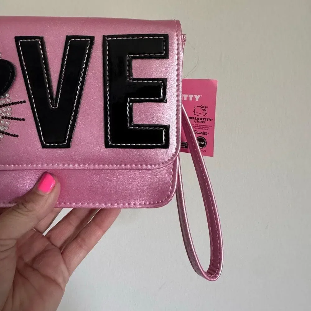 Hello Kitty 2012 Metallic Pink Rhinestone Clutch NEW